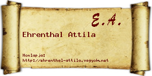 Ehrenthal Attila névjegykártya